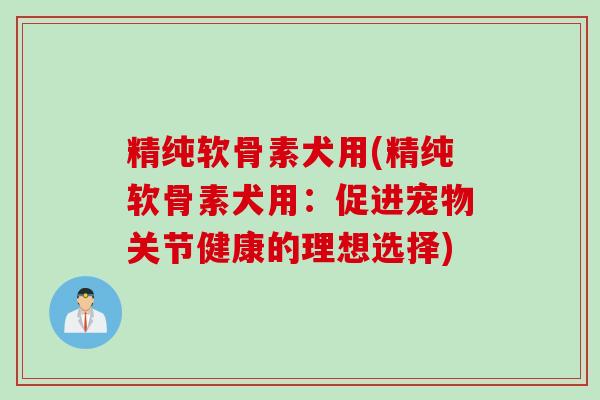 精纯软骨素犬用(精纯软骨素犬用：促进宠物关节健康的理想选择)