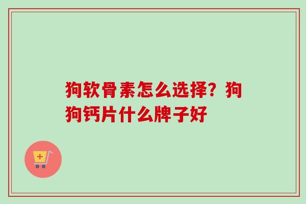 狗软骨素怎么选择？狗狗钙片什么牌子好