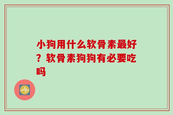 小狗用什么软骨素最好？软骨素狗狗有必要吃吗