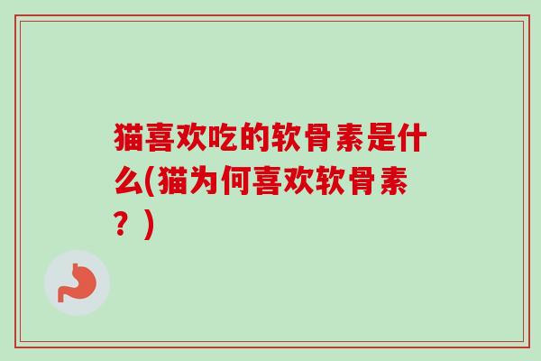 猫喜欢吃的软骨素是什么(猫为何喜欢软骨素？)