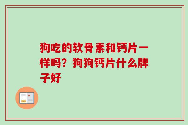狗吃的软骨素和钙片一样吗？狗狗钙片什么牌子好