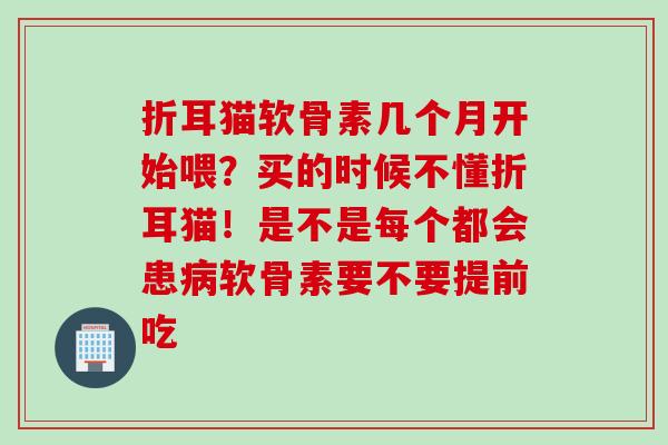 折耳猫软骨素几个月开始喂？买的时候不懂折耳猫！是不是每个都会患病软骨素要不要提前吃