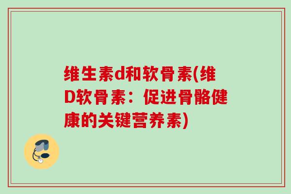 维生素d和软骨素(维D软骨素：促进骨骼健康的关键营养素)