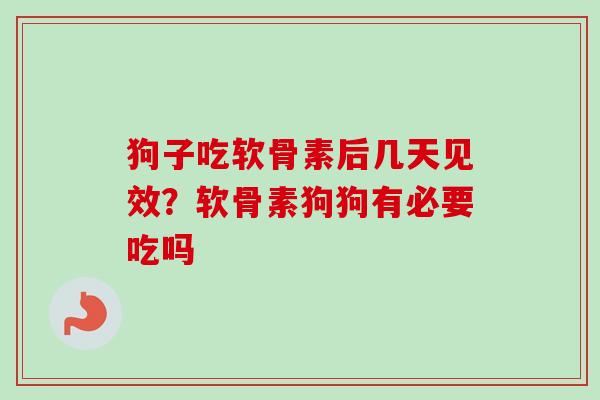 狗子吃软骨素后几天见效？软骨素狗狗有必要吃吗