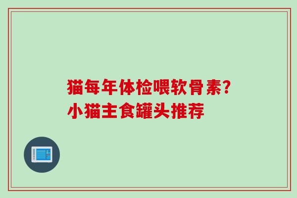 猫每年体检喂软骨素？小猫主食罐头推荐