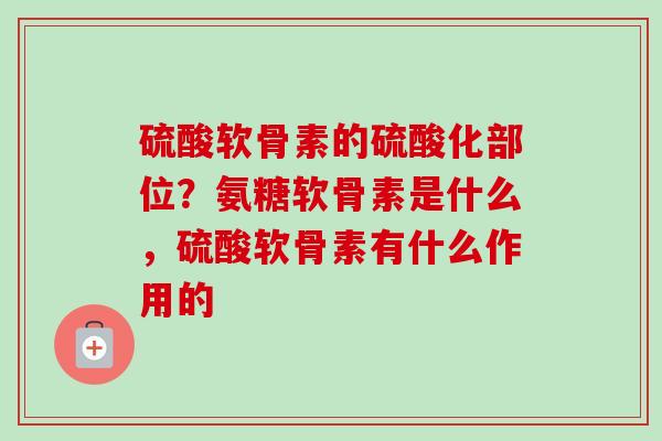 硫酸软骨素的硫酸化部位？氨糖软骨素是什么，硫酸软骨素有什么作用的
