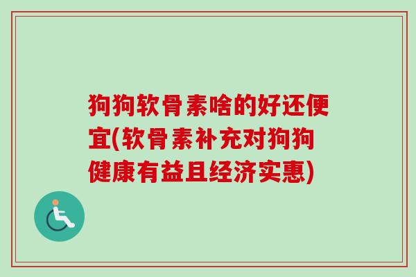 狗狗软骨素啥的好还便宜(软骨素补充对狗狗健康有益且经济实惠)