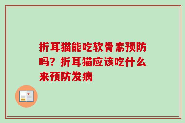折耳猫能吃软骨素吗？折耳猫应该吃什么来发