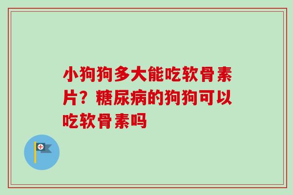 小狗狗多大能吃软骨素片？糖尿病的狗狗可以吃软骨素吗