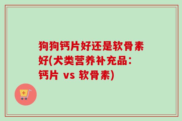 狗狗钙片好还是软骨素好(犬类营养补充品：钙片 vs 软骨素)