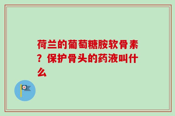 荷兰的葡萄糖胺软骨素？保护骨头的药液叫什么