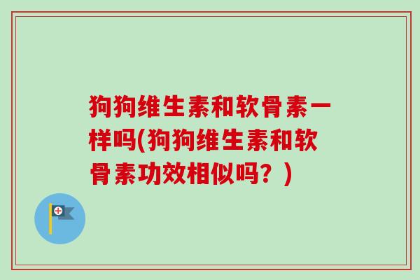 狗狗维生素和软骨素一样吗(狗狗维生素和软骨素功效相似吗？)