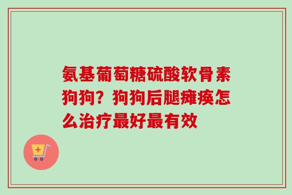 氨基葡萄糖硫酸软骨素狗狗？狗狗后腿瘫痪怎么好有效