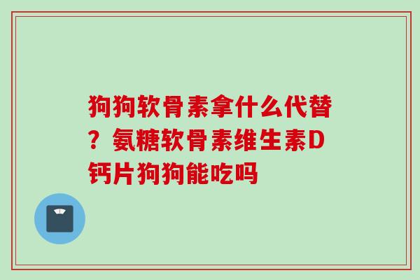 狗狗软骨素拿什么代替？氨糖软骨素维生素D钙片狗狗能吃吗