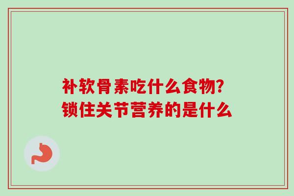 补软骨素吃什么食物?锁住关节营养的是什么 补软骨素吃什么食物?锁住关节营养的是什么