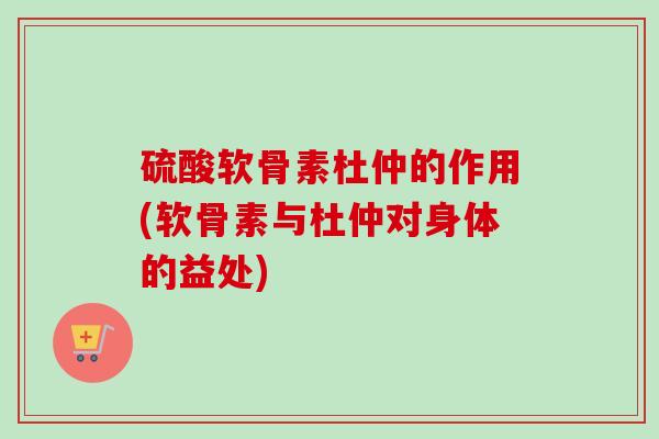 硫酸软骨素杜仲的作用(软骨素与杜仲对身体的益处)