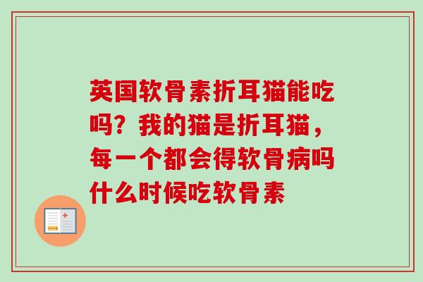 英国软骨素折耳猫能吃吗？我的猫是折耳猫，每一个都会得软骨病吗什么时候吃软骨素