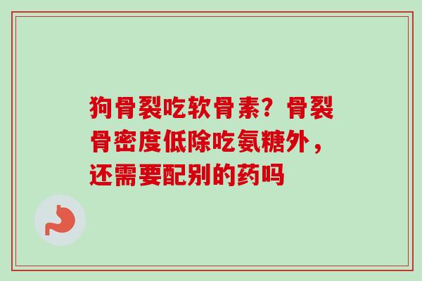 狗骨裂吃软骨素？骨裂骨密度低除吃氨糖外，还需要配别的药吗