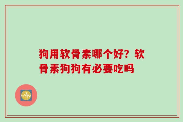 狗用软骨素哪个好？软骨素狗狗有必要吃吗