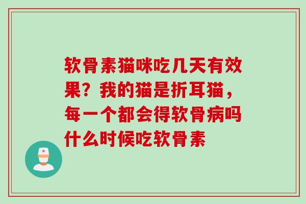 软骨素猫咪吃几天有效果？我的猫是折耳猫，每一个都会得软骨病吗什么时候吃软骨素