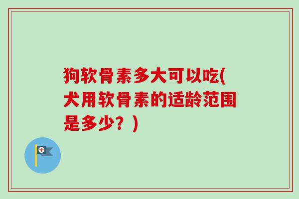 狗软骨素多大可以吃(犬用软骨素的适龄范围是多少？)