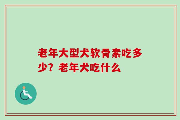 老年大型犬软骨素吃多少？老年犬吃什么