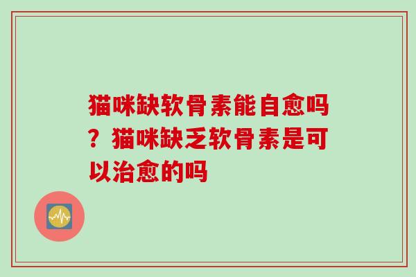 猫咪缺软骨素能自愈吗？猫咪缺乏软骨素是可以治愈的吗