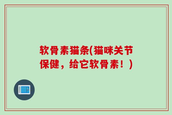 软骨素猫条(猫咪关节保健，给它软骨素！)