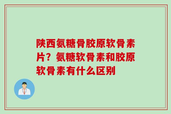 陕西氨糖骨胶原软骨素片？氨糖软骨素和胶原软骨素有什么区别