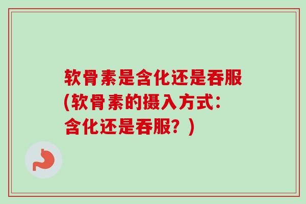 软骨素是含化还是吞服(软骨素的摄入方式：含化还是吞服？)