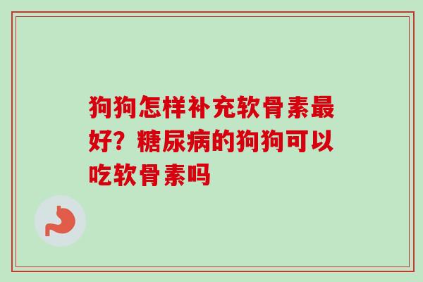 狗狗怎样补充软骨素最好？糖尿病的狗狗可以吃软骨素吗