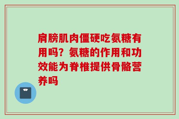 肩膀肌肉僵硬吃氨糖有用吗？氨糖的作用和功效能为脊椎提供骨骼营养吗