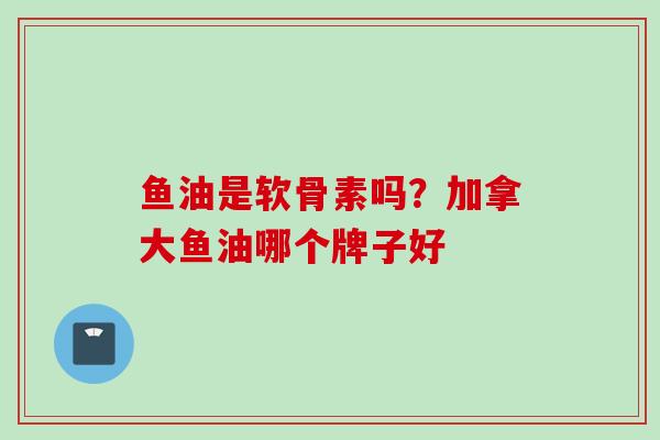 鱼油是软骨素吗？加拿大鱼油哪个牌子好