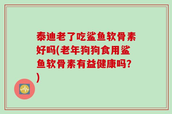 泰迪老了吃鲨鱼软骨素好吗(老年狗狗食用鲨鱼软骨素有益健康吗？)
