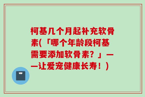 柯基几个月起补充软骨素(「哪个年龄段柯基需要添加软骨素?」——让爱宠健康长寿!) 柯基几个月起补充软骨素(「哪个年龄段柯基需要添加软骨素?」——让爱宠健康长寿!)