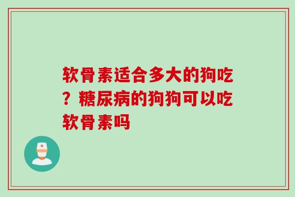 软骨素适合多大的狗吃？糖尿病的狗狗可以吃软骨素吗