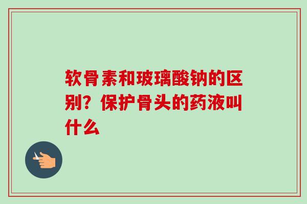 软骨素和玻璃酸钠的区别？保护骨头的药液叫什么