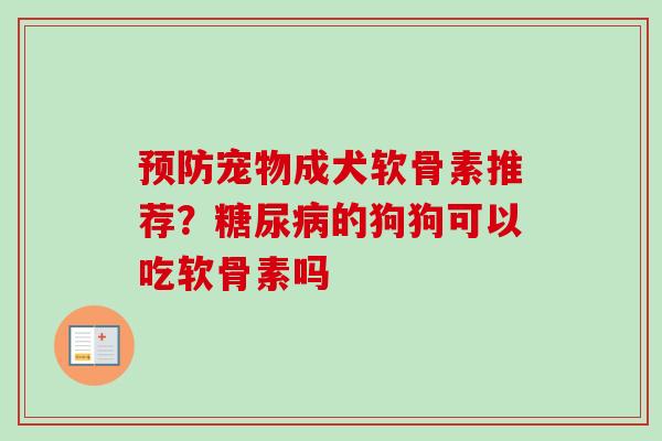 预防宠物成犬软骨素推荐？糖尿病的狗狗可以吃软骨素吗
