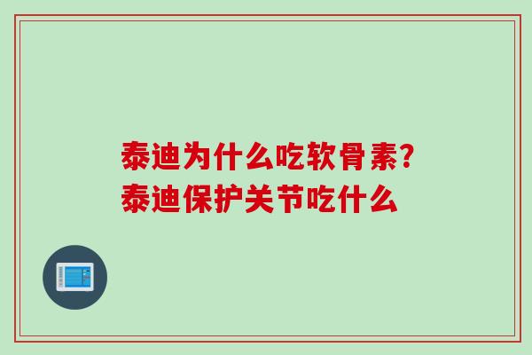 泰迪为什么吃软骨素？泰迪保护关节吃什么