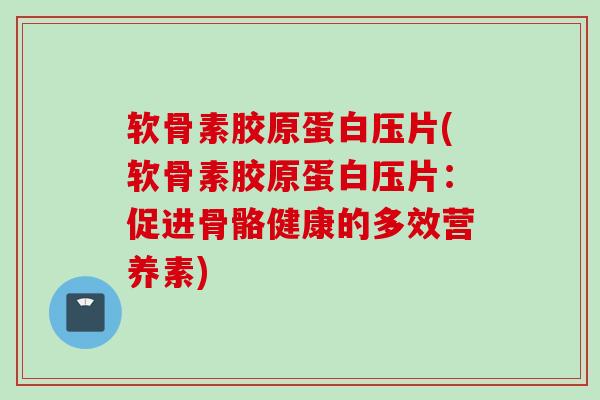 软骨素胶原蛋白压片(软骨素胶原蛋白压片：促进骨骼健康的多效营养素)