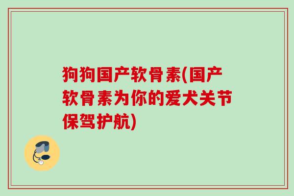 狗狗国产软骨素(国产软骨素为你的爱犬关节保驾护航)