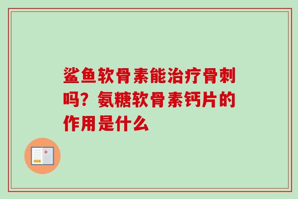 鲨鱼软骨素能吗?氨糖软骨素钙片的作用是什么 鲨鱼软骨素能吗?氨糖软骨素钙片的作用是什么