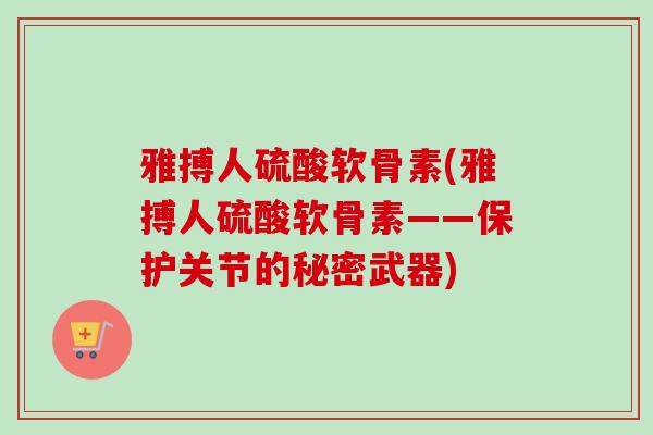 雅搏人硫酸软骨素(雅搏人硫酸软骨素——保护关节的秘密武器)