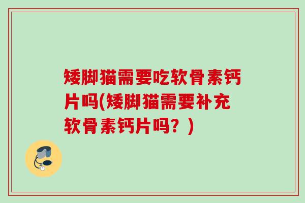 矮脚猫需要吃软骨素钙片吗(矮脚猫需要补充软骨素钙片吗？)