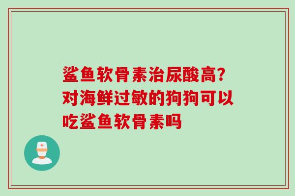 鲨鱼软骨素治尿酸高？对海鲜过敏的狗狗可以吃鲨鱼软骨素吗