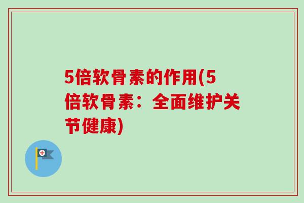 5倍软骨素的作用(5倍软骨素:全面维护关节健康) 5倍软骨素的作用(5倍软骨素:全面维护关节健康)