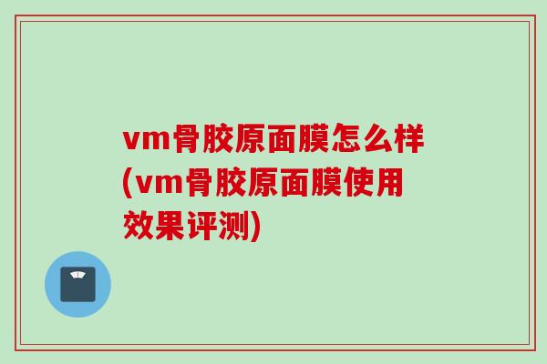 vm骨胶原面膜怎么样(vm骨胶原面膜使用效果评测)