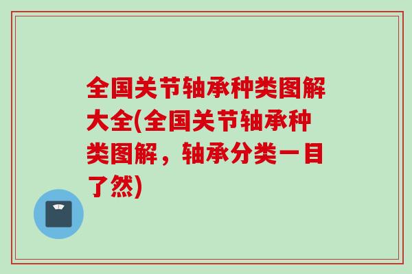 全国关节轴承种类图解大全(全国关节轴承种类图解，轴承分类一目了然)