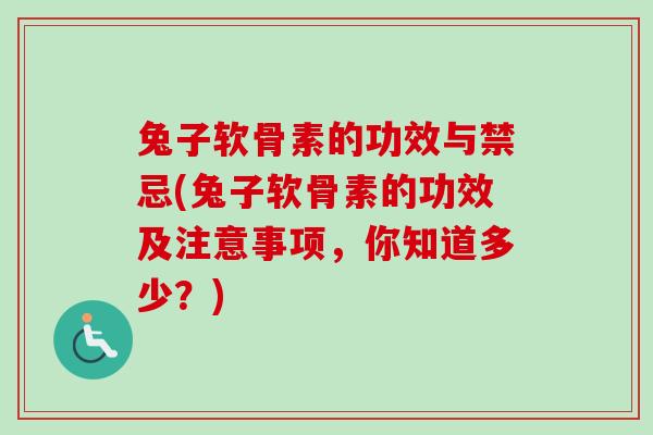兔子软骨素的功效与禁忌(兔子软骨素的功效及注意事项，你知道多少？)