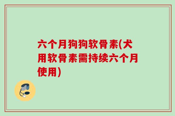 六个月狗狗软骨素(犬用软骨素需持续六个月使用)